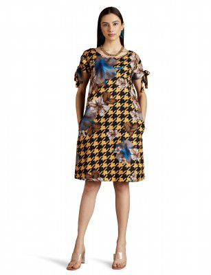 RIVER by Narendra Kumar Premium Designer Women's Floral Print Dress