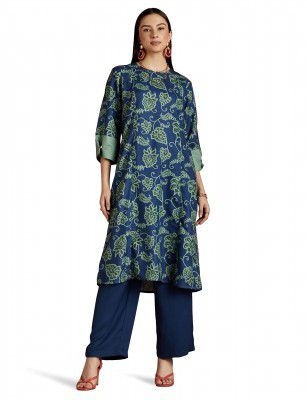 RIVER by Narendra Kumar Premium Designer Women's Floral Print Kurta Kurti