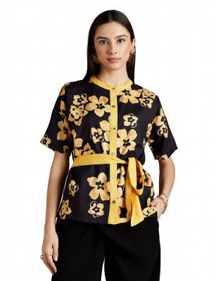 RIVER by Narendra Kumar Premium Designer Women's Floral Print Top