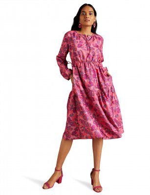 RIVER by Narendra Kumar Premium Designer Women's Floral Print Dress