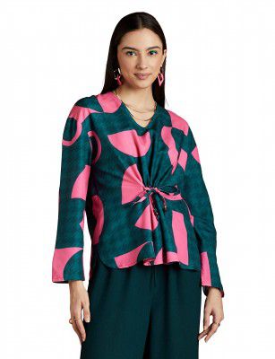 RIVER by Narendra Kumar Premium Designer Womens Geometric Print Top