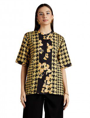 RIVER by Narendra Kumar Premium Designer Women's Geometric Floral Print Top