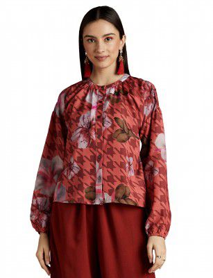 RIVER by Narendra Kumar Premium Designer Women's Geometric Print Top