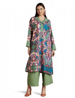 RIVER by Narendra Kumar Premium Designer Women's Paisley Print Kurta Kurti