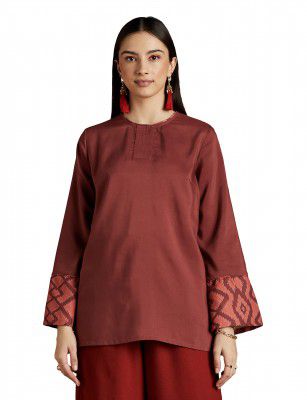 RIVER by Narendra Kumar Premium Designer Women's Solid Short Kurta Kurti