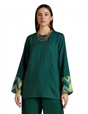 RIVER by Narendra Kumar Premium Designer Women's Solid Short Kurta Kurti