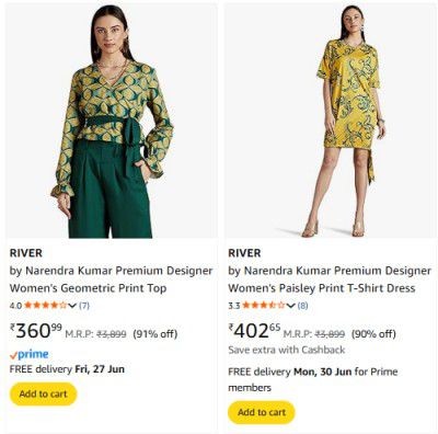 Amzon : River Clothing Minimum 70% to 90% Off