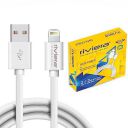riviera USB to Lightning Fast Charging and Data Sync Cable Compatible with iPhone 13, 12,11, X, 8, 7, 6, 5, iPad Air, Pro, Mini (2 Meter, Pack of 1, White)...