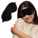 RIXTEC Eye Mask for Sleeping with Adjustable Strap Super Soft Sleeping Mask Blind Fold for Comfortable Sleep Travelling Sleep Mask Pad for Girls Sleeping Eye Mask Blind Folds for Sleeping - Black...
