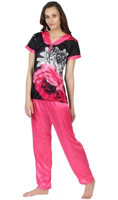 Riyasat- Fashion Floral Printed Satin Women's Night Suit for Comfortable wear
