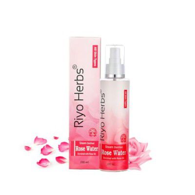 Riyo Herbs Rose Water Spray for Face 200ml | Steam Distilled Gulab Jal | Face Toner, Cleanser For Face | For All Skin Types