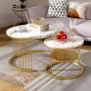 RIZIK STORE® Iron Frame Handmade 20.5" x 20.5" Round Coffee Table (White)...