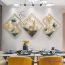 RIZIK STORE Metal wall art Abstract Figures Wall Sculpture for Home Decor, Living room & Bedroom (Deer set of 3)...