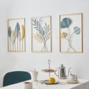 RIZIK STORE™ Metal wall art Abstract Figures Wall Sculpture for Home Decor, Living room & Bedroom (Blue & Gold)...