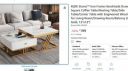 RIZIK Stores™ Iron Frame Handmade Drawer Square Coffee Table/Nesting Table/Side Table/Center Table with Engineered Wood Top for Living Room/Drawing Room/Balcony (White Gold, 12"x12")...