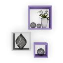 RjKart Nesting Square Shelf Set of 3 Shelves | Purple & White...