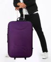 RKCOLLECTION Medium Cabin & Check-in Set (65 cm) 3 Wheels - 24purple trolley bag Soft Sided Luggag - Purple...
