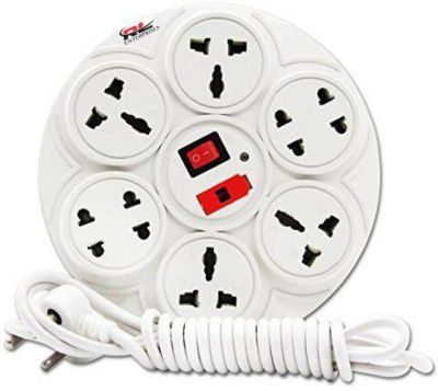 RL Enterprises power strip 8 Socket Extension Boards (White, 2 m)