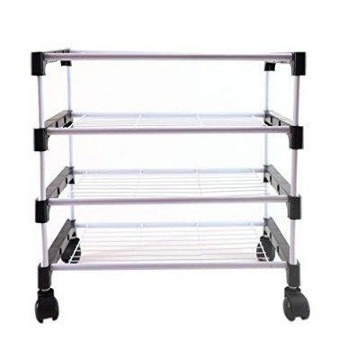 RMA Handicrafts Open Book Shelf for Home with Wheel (4L)