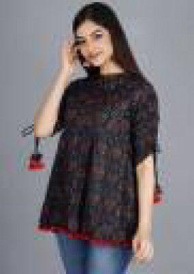 Rnkk Women Paisley Viscose Rayon Straight Kurta  (Black)