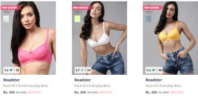 Roadster Bras Upto 85% Off | Pack Of 2  ₹227