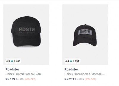Roadster Caps at Minimum 80% off