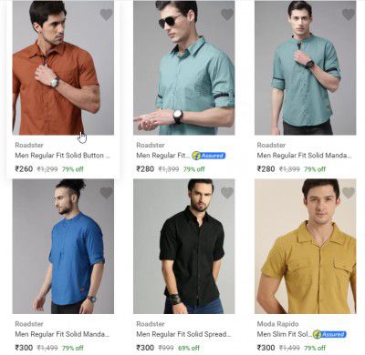 Roadster Casual Shirts Upto 88% Off | starts ₹191