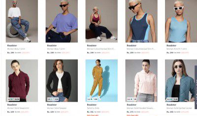 Myntra : Roadster Clothing Upto 90% Off + 15% Off On above 799 + 10% Off On Buying 3