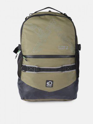 Roadster Unisex Olive Green Discovery Trek Laptop Backpack with Compression Straps