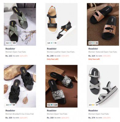 Roadster Flats Upto 82% Off | Starts ₹233