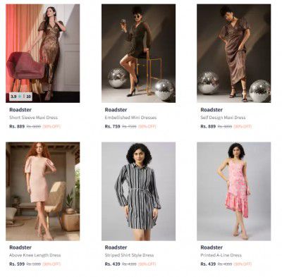 Roadster Girls Dresses upto 90% off | starting From Rs.399