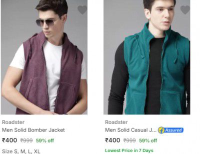 Roadster jackets starting @ ₹400