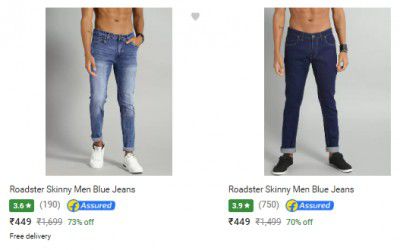 Roadster Jeans @ Minimum 70% Off