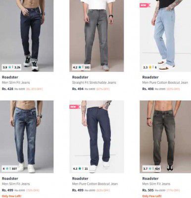 Roadster Jeans For Mens Upto 85% Off | Starts at ₹359
