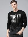 Roadster Men Black & Off-White Printed Round Neck T-shirt...