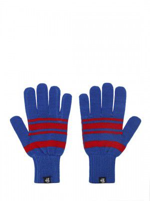 Roadster Men Blue & Red Striped Acrylic Gloves