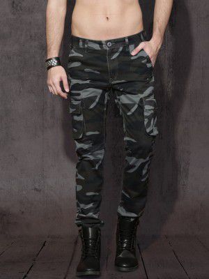 Roadster Men Grey Slim Fit Printed Joggers