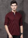 Roadster Men Maroon Regular Fit Solid Casual Shirt...