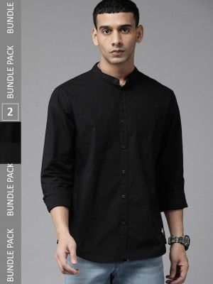 Roadster Men Pack of 2 Pure Cotton Solid Casual Shirt