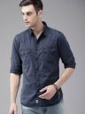 Roadster Men Regular Fit Solid Spread Collar Casual Shirt...