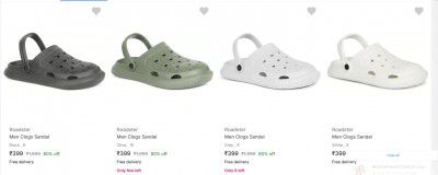 Roadster Men’s Sandals & Floaters Upto 80% Off