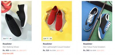 Roadster Men's Shoes Minimum 80% Off