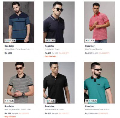 Myntra : Upto 88% Off On Roadster Polo T-shirts For Men | Starting Rs.194