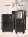 Roadster Set Of 3 Self Striped Trolley Suitcases - Cabin, Medium & Large...