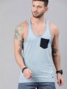 ROADSTER Solid Men Scoop Neck Blue T-Shirt...