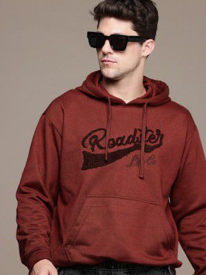 Roadster The Life Co. Brand Logo Hooded Relaxed Fit Sweatshirt