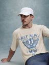 Roadster The Life Co. Graphic Printed Drop-Shoulder Sleeves Relaxed Fit T-shirt...