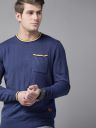 Roadster The Lifestyle Co Men Blue Solid Pocket Detailing Pullover...