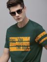 Roadster The Lifestyle Co Men Green Typography Printed Pure Cotton T-shirt...