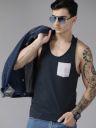 Roadster The Lifestyle Co. Pure Cotton Pocket Detail Sleeveless T-shirt...